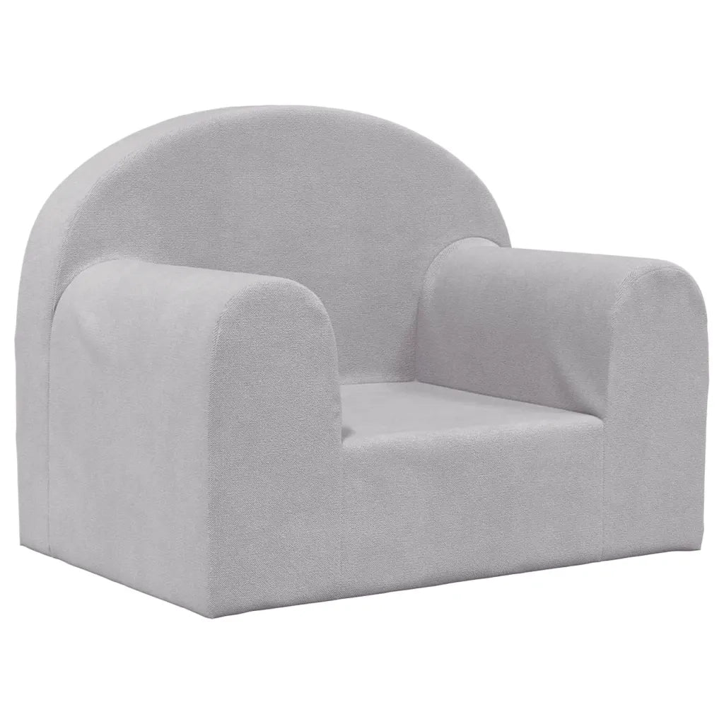 Divano per Bambini-Sofa-Divanetto Grigio Chiaro in Morbido Peluche 199364