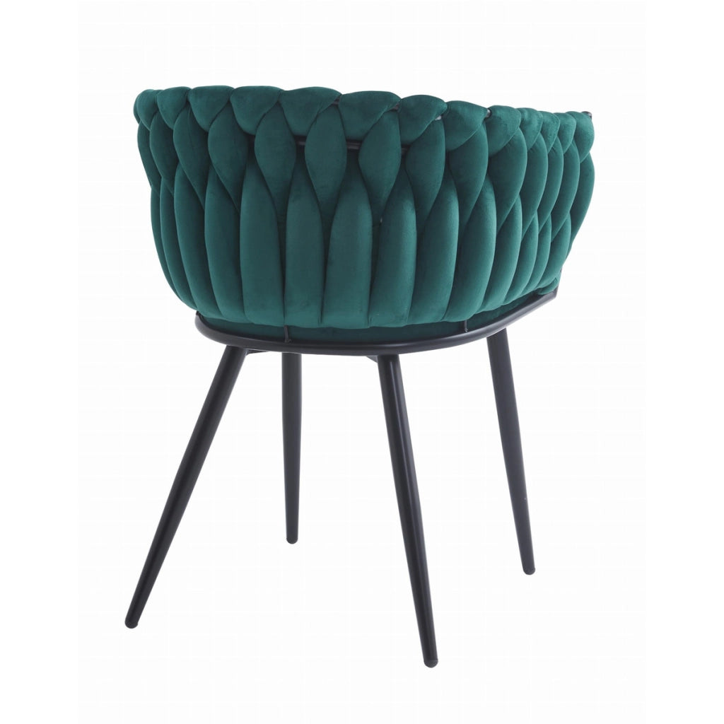 Sedia poltroncina Orion in velluto verde smeraldo