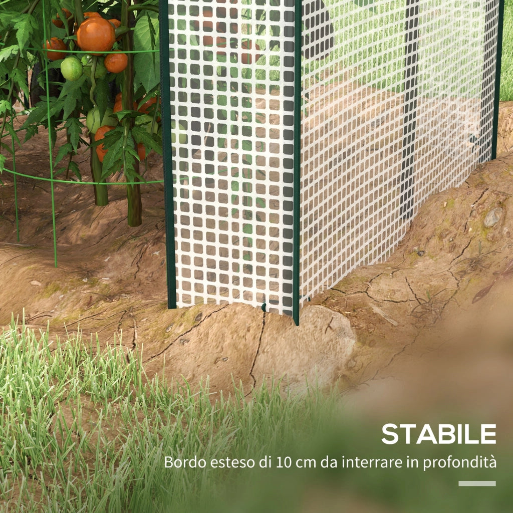 Serra da Giardino con Copertura in PE, 2 Zone Separate e Porte Avvolgibili, 100x80x150cm