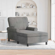 Chaise Lounge con cuscino Grigio scuro 91 x 157 x 91 cm Velluto 42022923