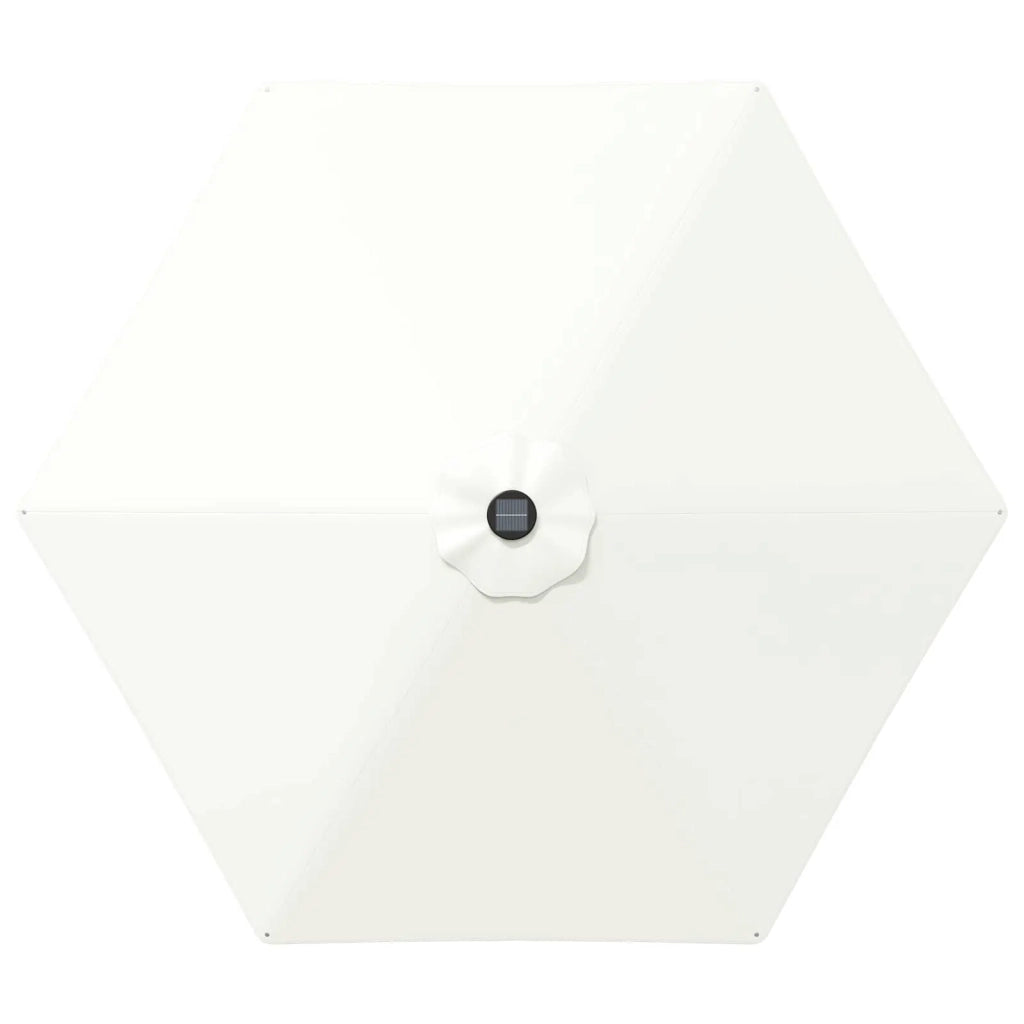 Ombrellone da giardino-Parasol da giardino con luci LED e base 300 x 300 cm Poliestere 360287