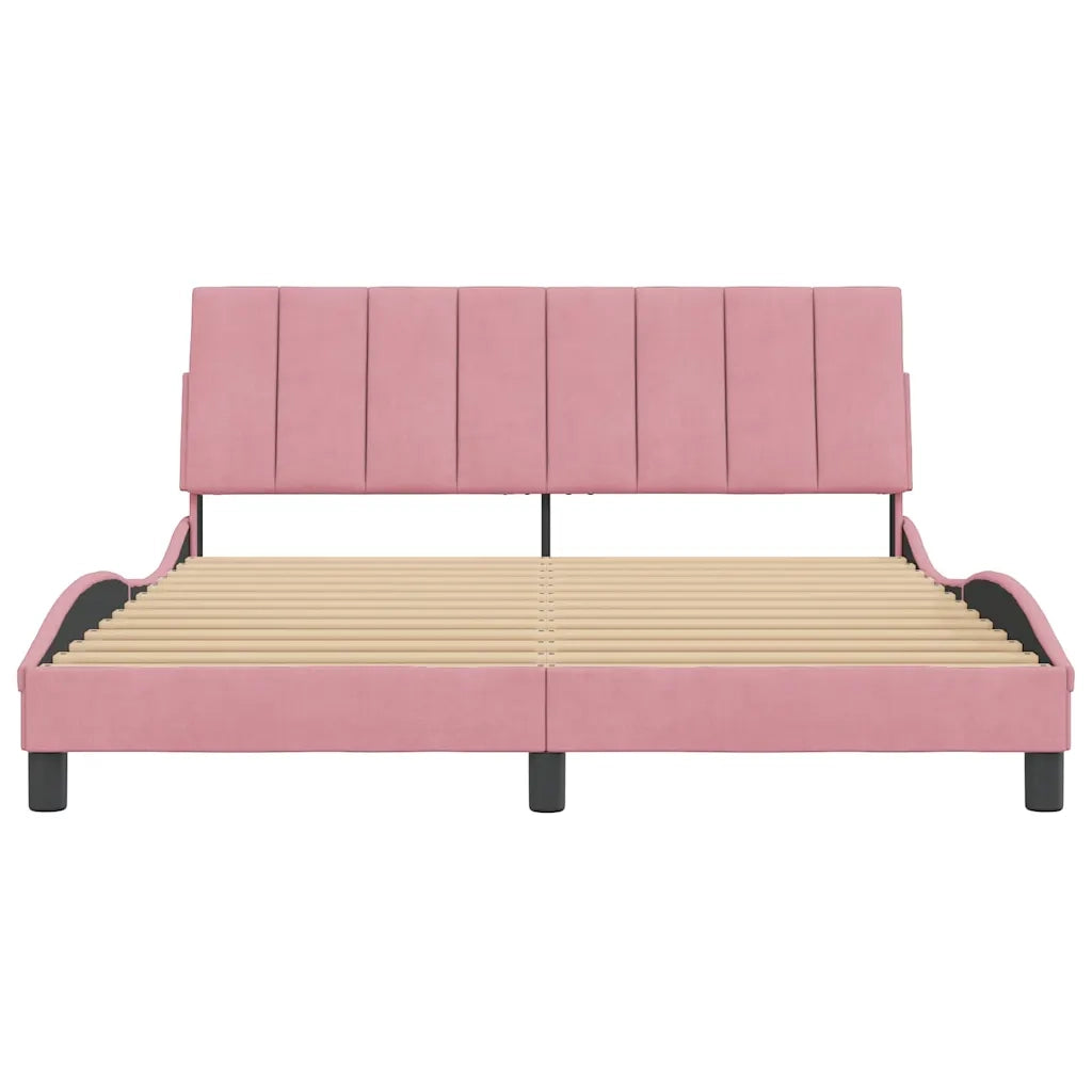 Giroletto con Testiera Rosa 160x200 cm in Velluto