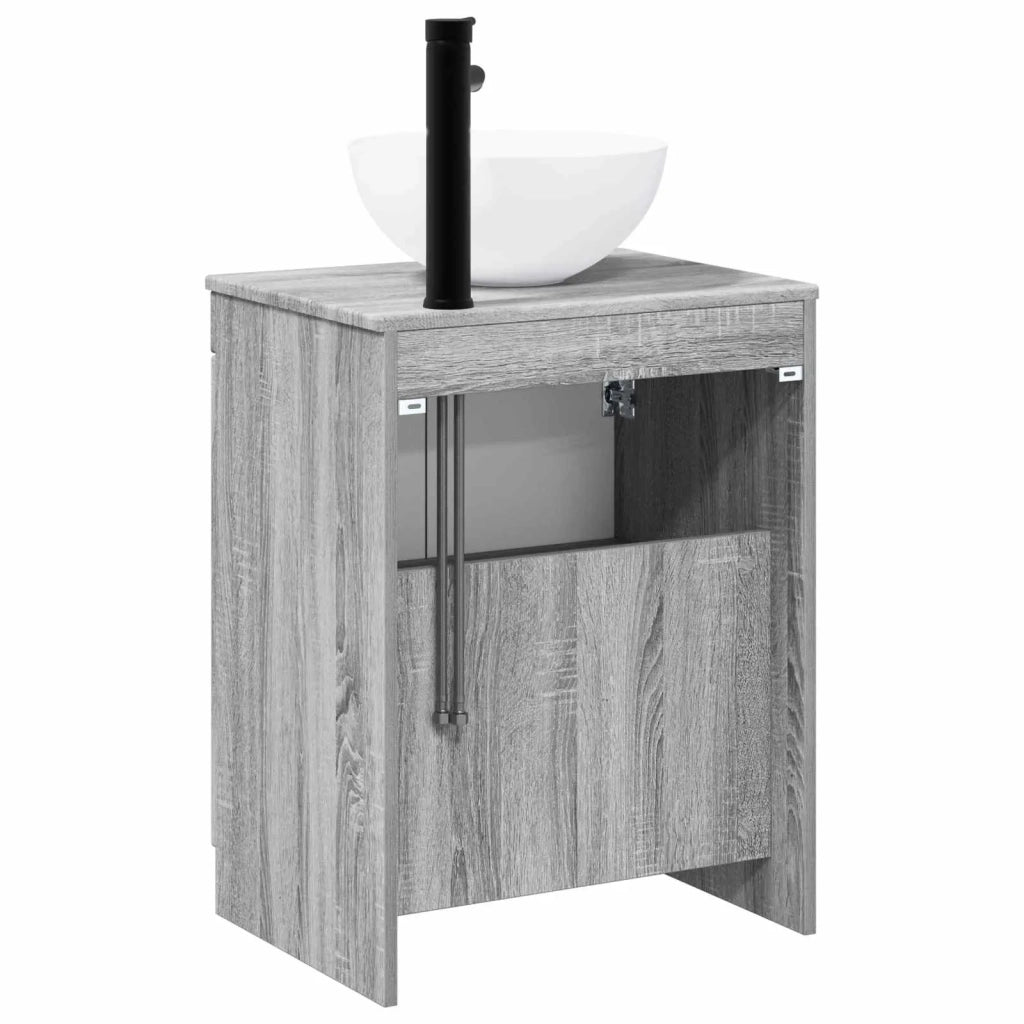 Set di mobili per il bagno Sonoma grigio Legno ingegnerizzato 3404210
