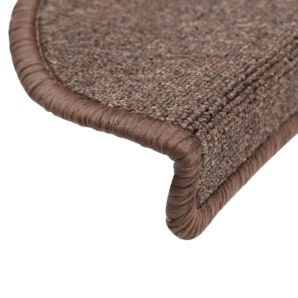 Tappetini per scale 10 pz 56x17x3 cm Marrone caffè Semicircolari 149743