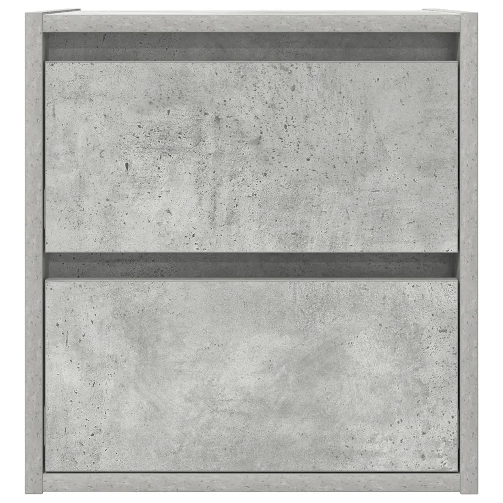 Comodini a Muro 2 pz Grigio Cemento 38x34x40 cm