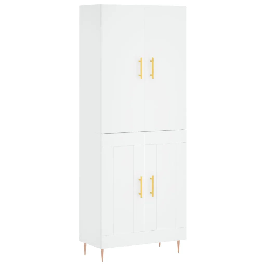vidaXL Credenza Bianca 69,5x34x180 cm in Legno Multistrato