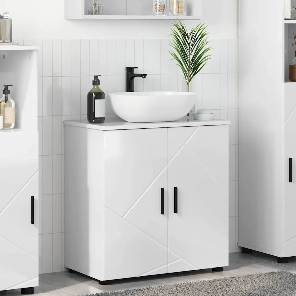 Mobile da Bagno con archiviazione Bianco Lucido 61 x 35 x 64 cm