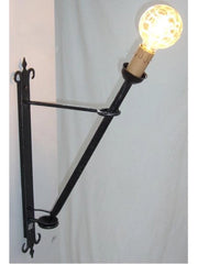 LANTERNA DA MURO TORCIA GRANDE CM 60 FERRO BATTUTO LAMPADE LAMPIONE APPLIQUE