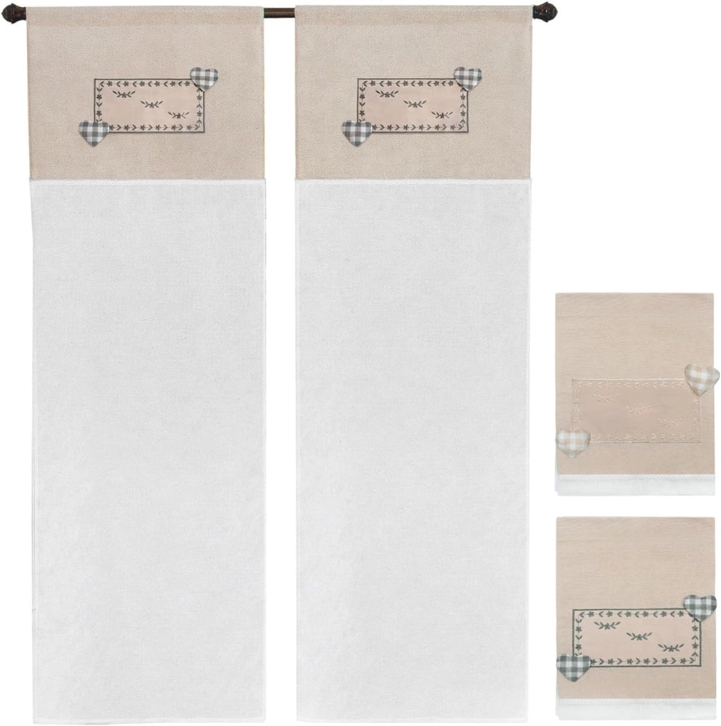 Tende Porta Finestra 60x150 cm Coppia 2 Pz Interno Semitrasparente Tessuto Pendente Grigio
