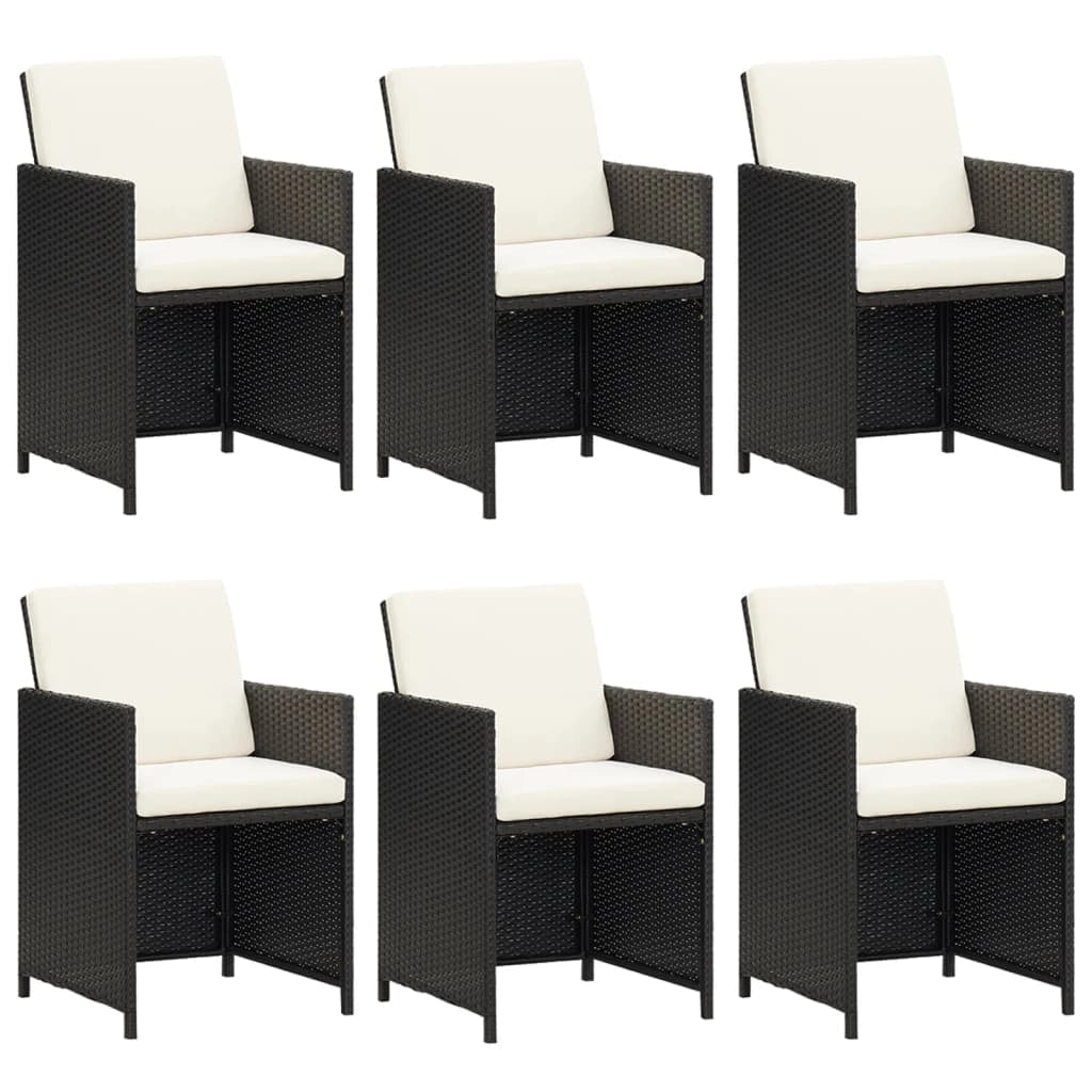 Set da pranzo in resina intrecciata nera da 7 pezzi con cuscini salotto da giardino e mobili da sala da pranzo 02_0014913