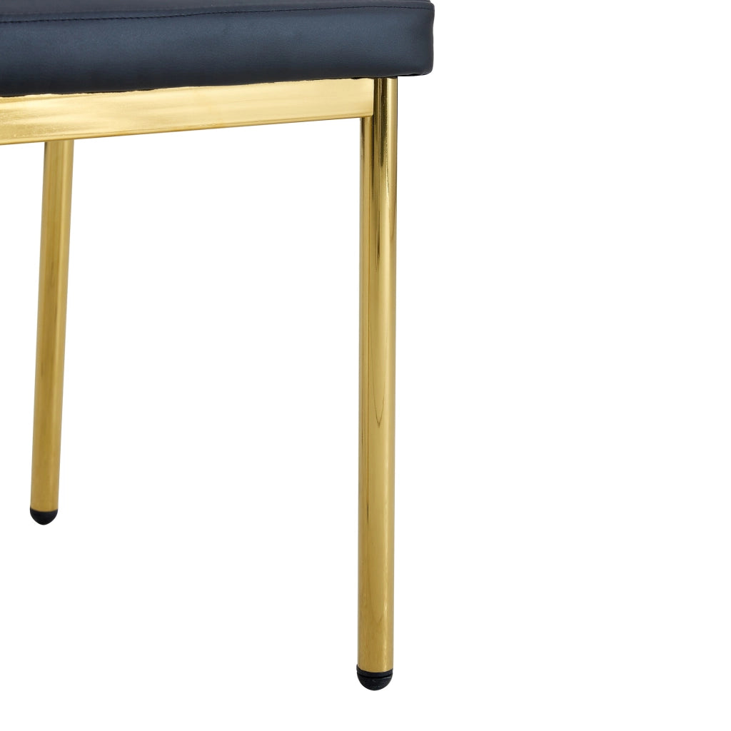 SEDIA da pranzo Set da 4 pezzi 93 cm PU Nero/Oro