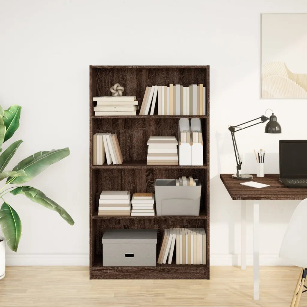 Libreria Rovere Marrone 80x24x143 cm in Legno Multistrato 857850