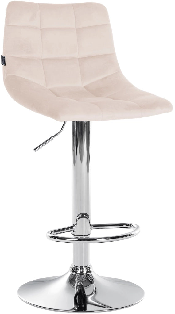 Sgabello Jerry Velvet Beige,cromo