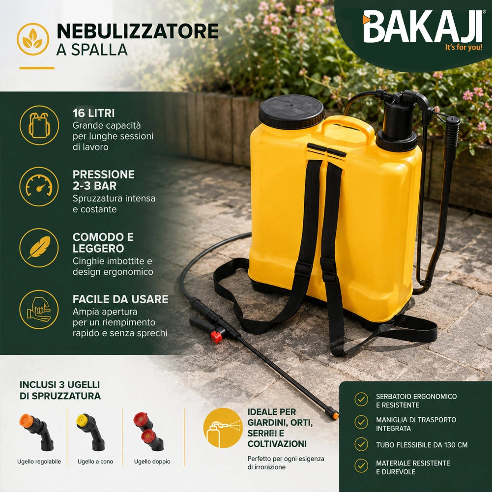 Nebulizzatore A Spalla 16 Lt Spruzzatore Zaino Irroratrice Spruzzatore A Pompa