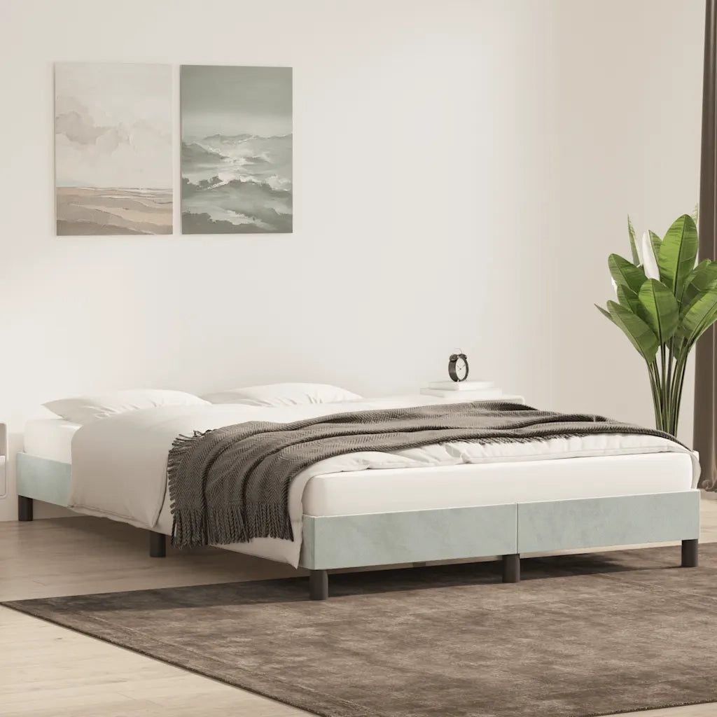 Giroletto senza Materasso-Struttura Letto Grigio Chiaro 140x220 cm Velluto