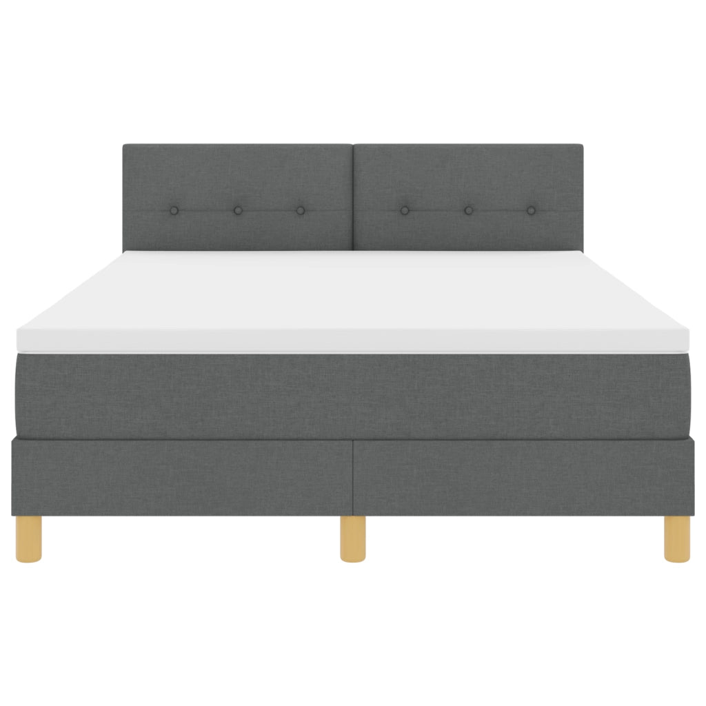 Letto con Box Spring e Materasso Grigio Scuro 160x200 cm Tessuto