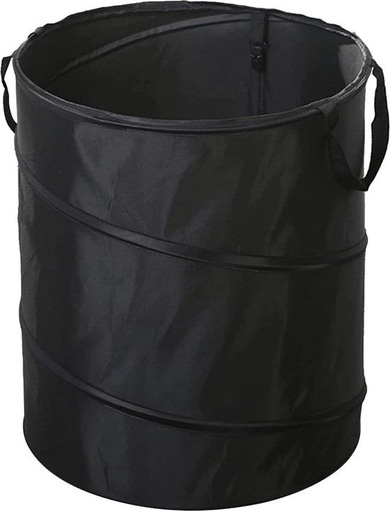 Cestino per rifiuti da campeggio pieghevole - tessuto Oxford - trasportabile - nero - per balcone.