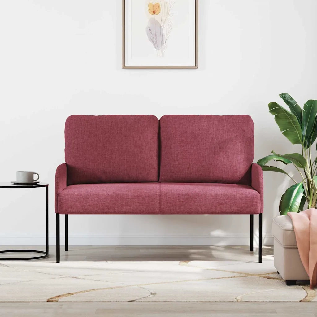 Divano | Divano da soggiorno | Sofa con cuscino 110cm Rosso Vino Legno compensato