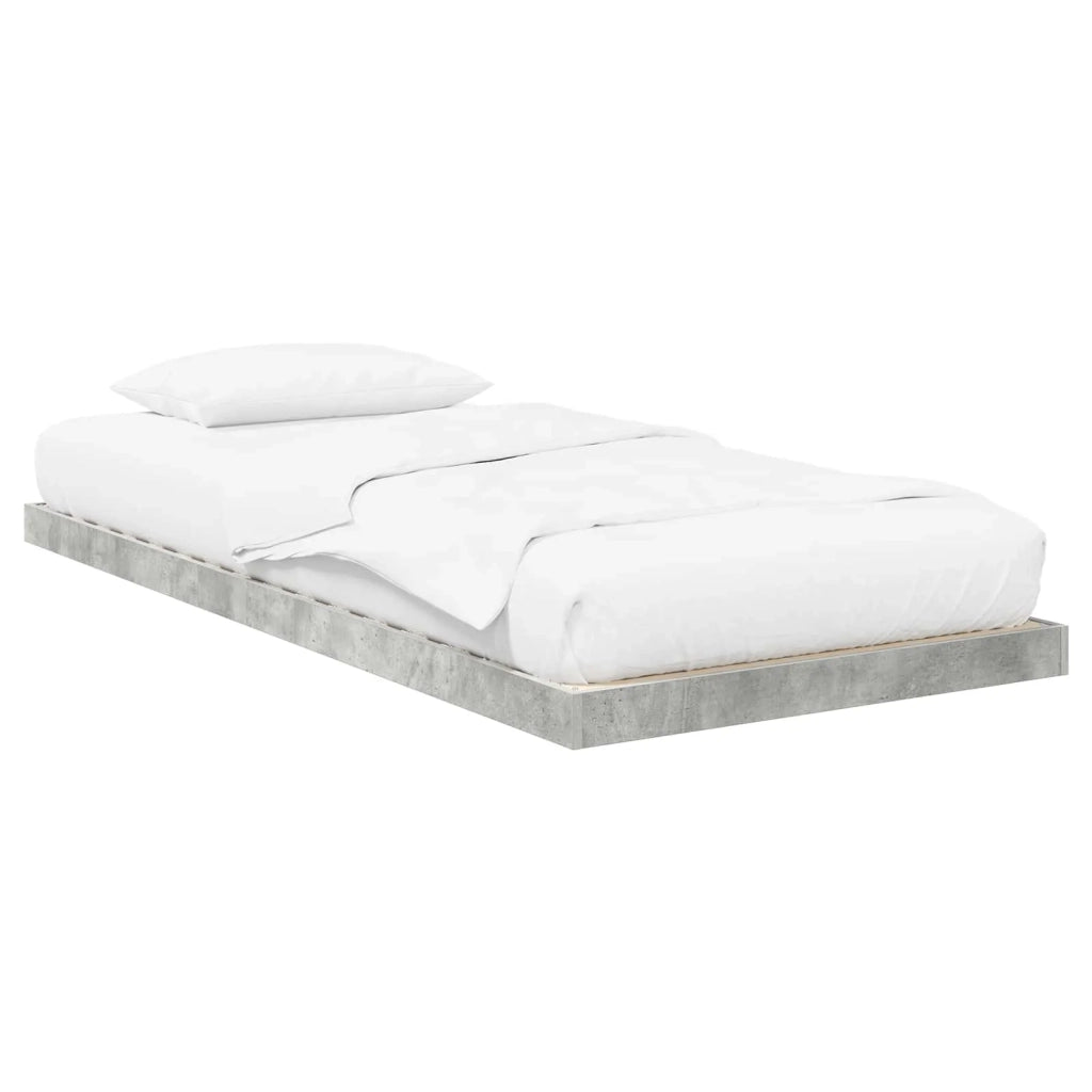 Struttura letto a terra Grigio cemento 100 x 200 cm 893551