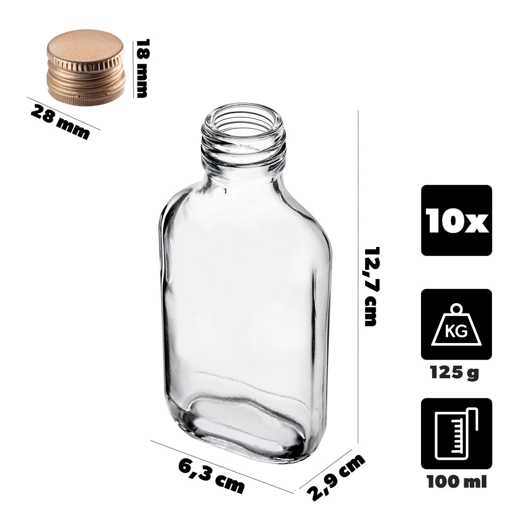 KADAX Flacone Flacone 100ml Con Tappo Oro 10pz.