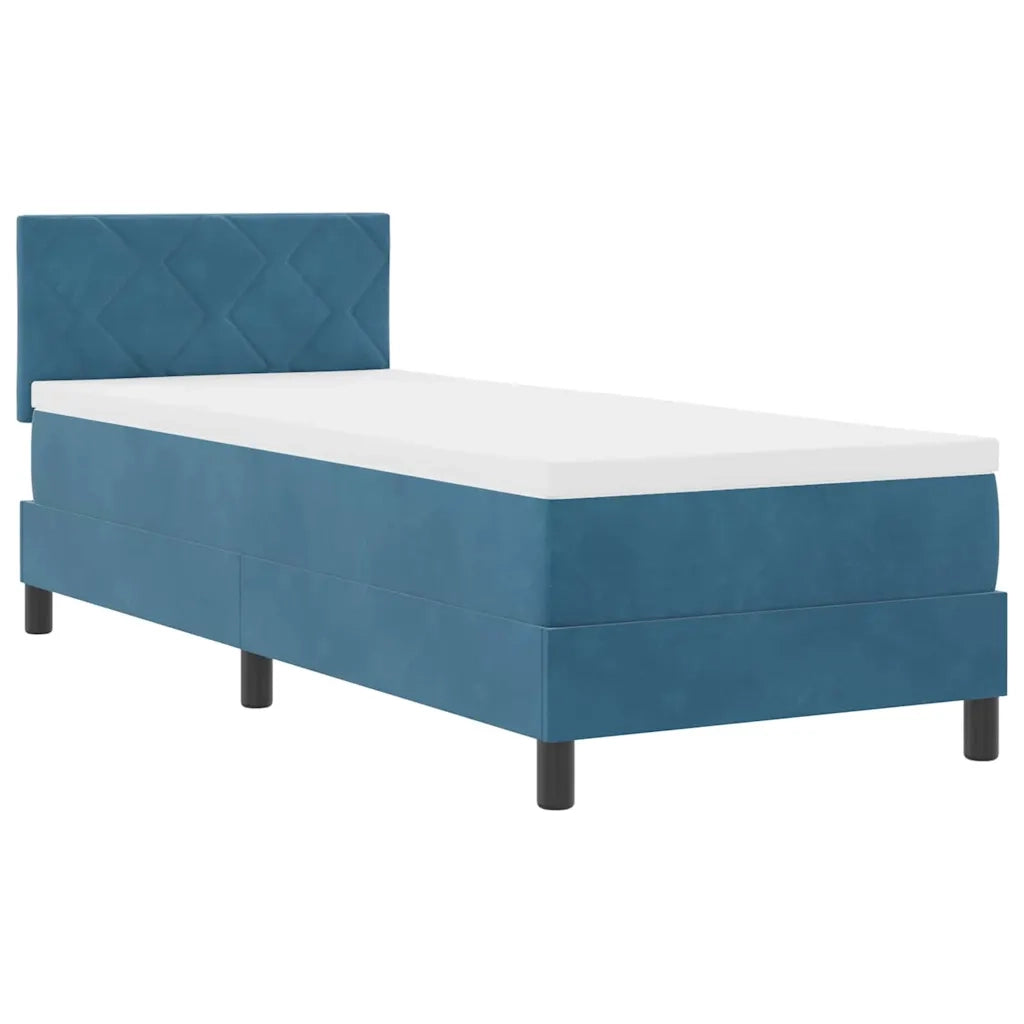 Letto a Sorgente LED con led Blu Scuro 80 x 200 cm Velluto