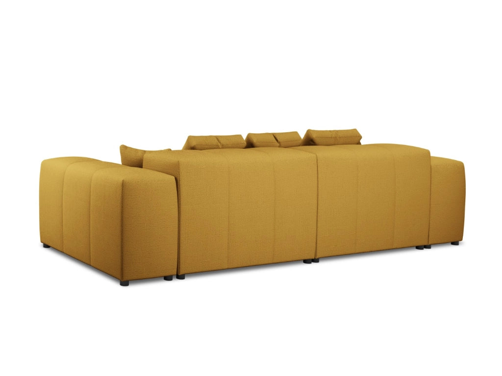 Cosmopolitan Design - Divano modulare "Rome" 3 posti in tessuto strutturato giallo 