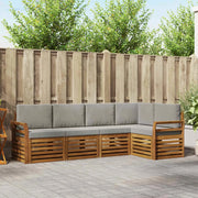Set divano sezionale con cuscino 5 pcs Grigio Naturale e Chiaro 3374811