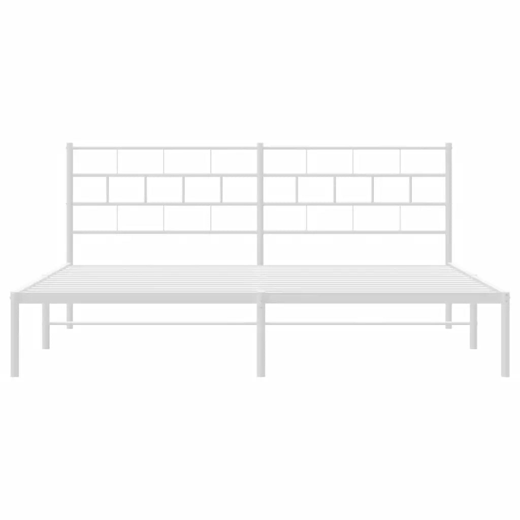 Giroletto con Testiera-Struttura Letto con testiera Metallo Bianco 180x200 cm 377826