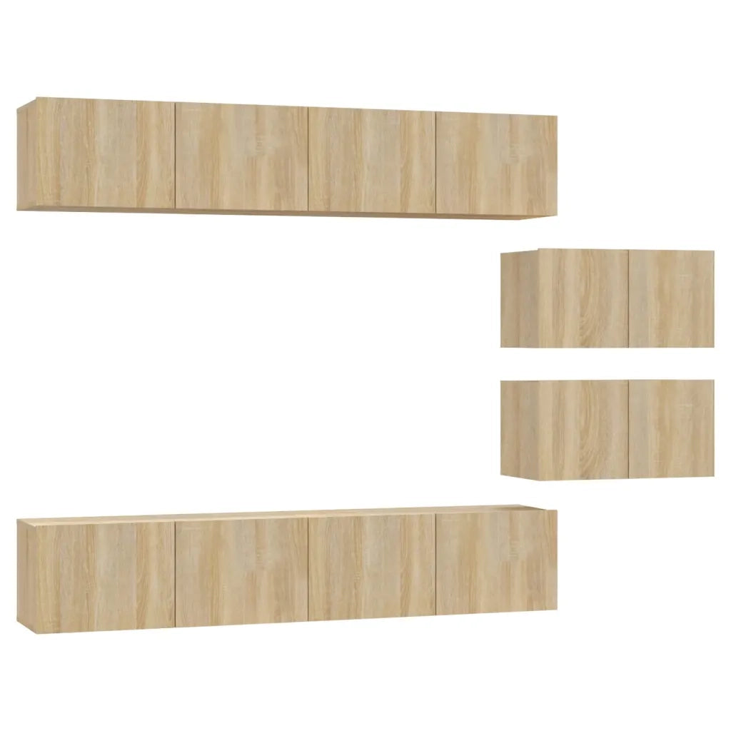 Set di Mobili Porta TV 6 pz-Set di 6 Credenza per TV Rovere Sonoma in Legno Multistrato 628579
