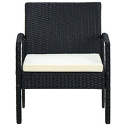 Sedia da Giardino con Cuscino in Polyrattan Nero 45795