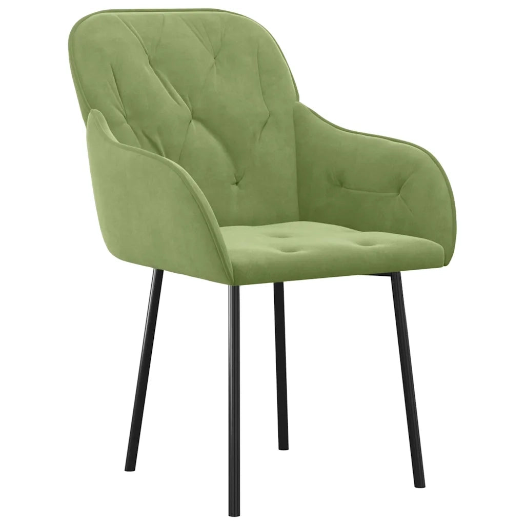 Sedie da Pranzo 2 pz Verde Chiaro in Velluto 344848