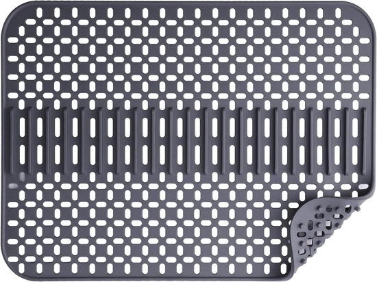Mat di protezione per lavandino in silicone - 1 pezzo - grigio scuro - 43x32 cm
