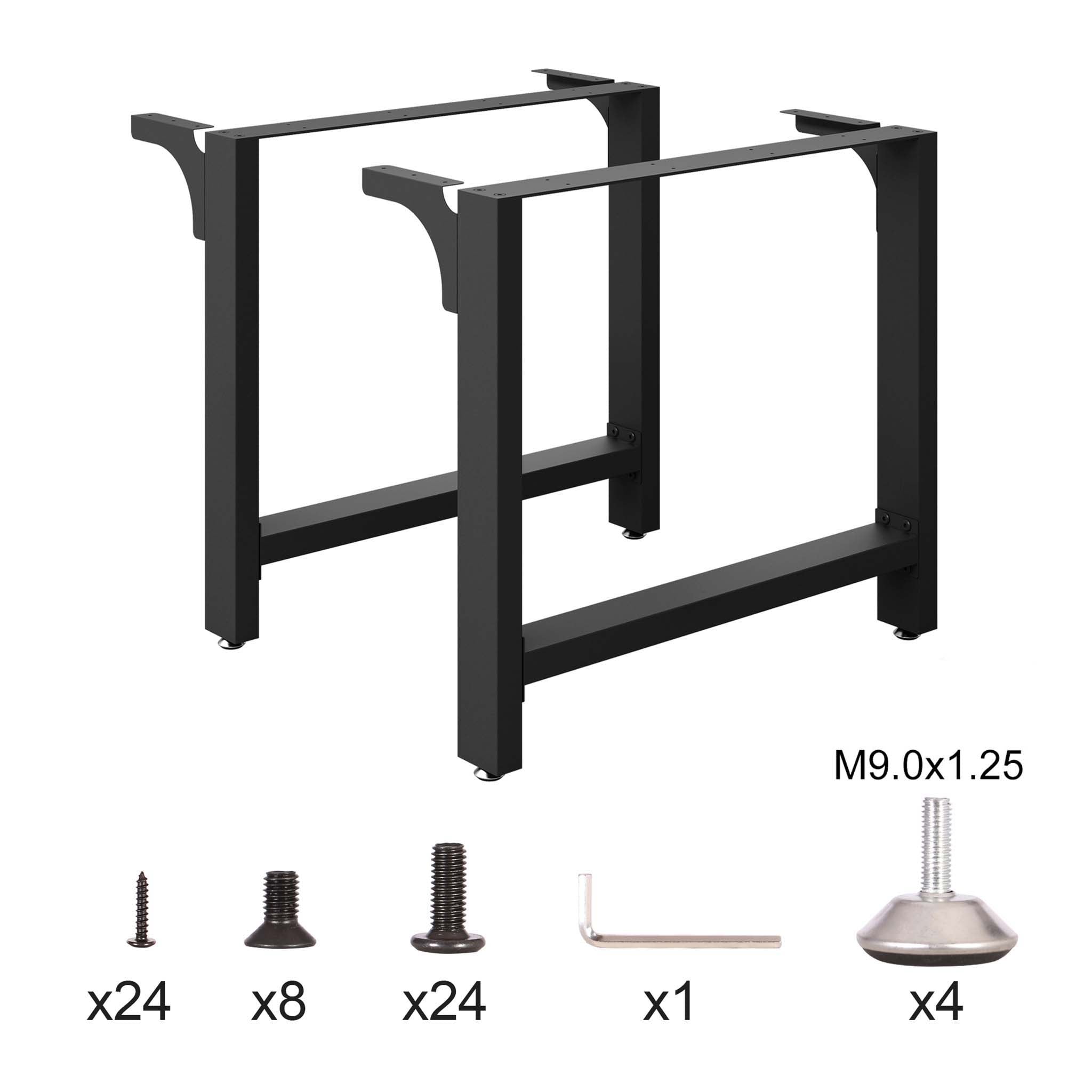 Base per tavolo 80x72 cm verniciatura a polvere nero Telaio per tavoli gambe tavolo