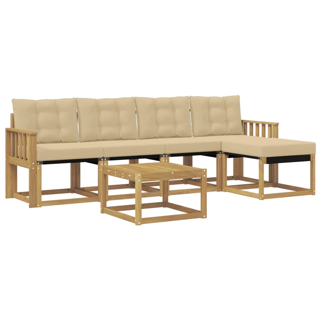 Set di divani da esterno 6 pz Bianco e Beige 3389403