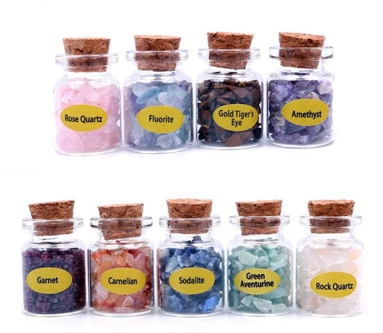 Set di 9 Mini Flessi di Cristallo per la Guarigione