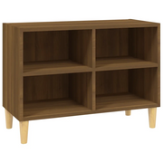 Mobile TV | Armadietto TV | Mobile Porta TV Gambe in Legno Massello Rovere Marrone 69,5x30x50 cm