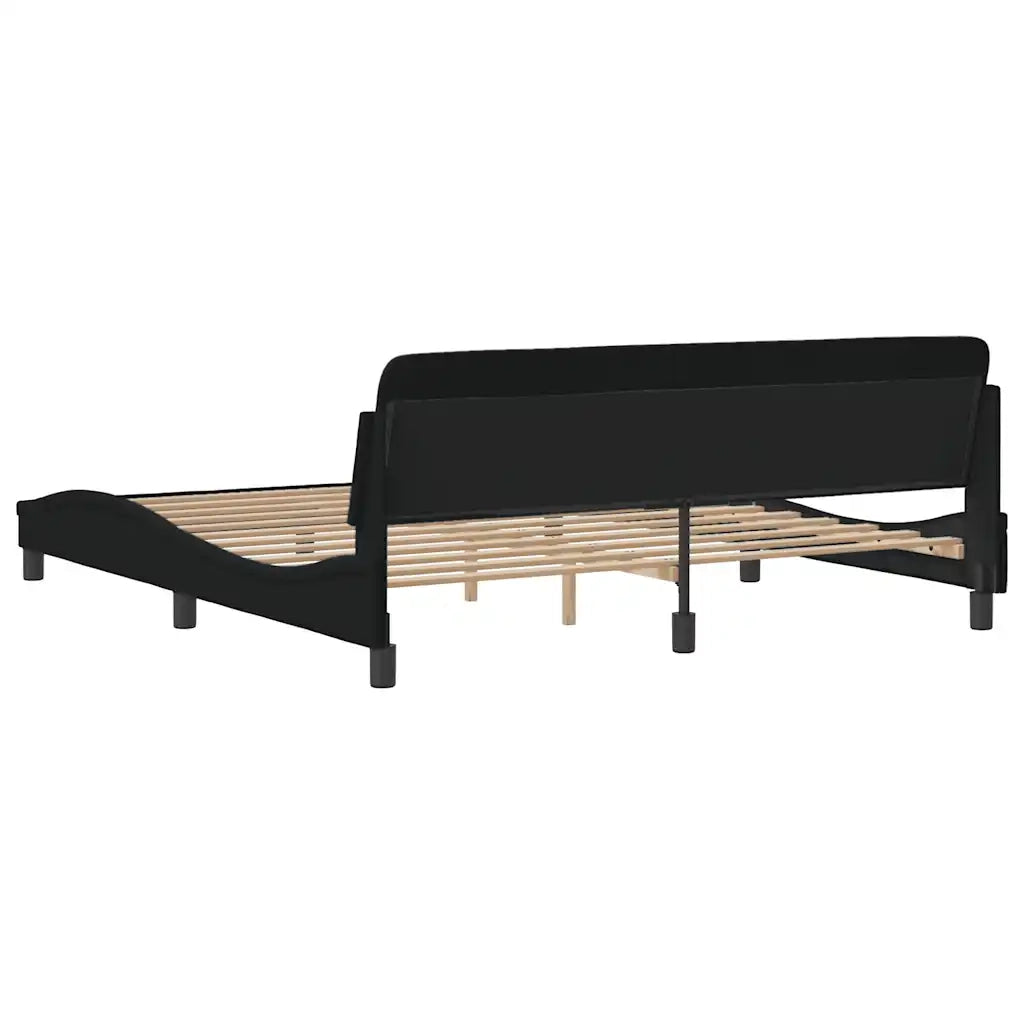 vidaXL Giroletto senza Materasso Nero 180x200 cm in Tessuto