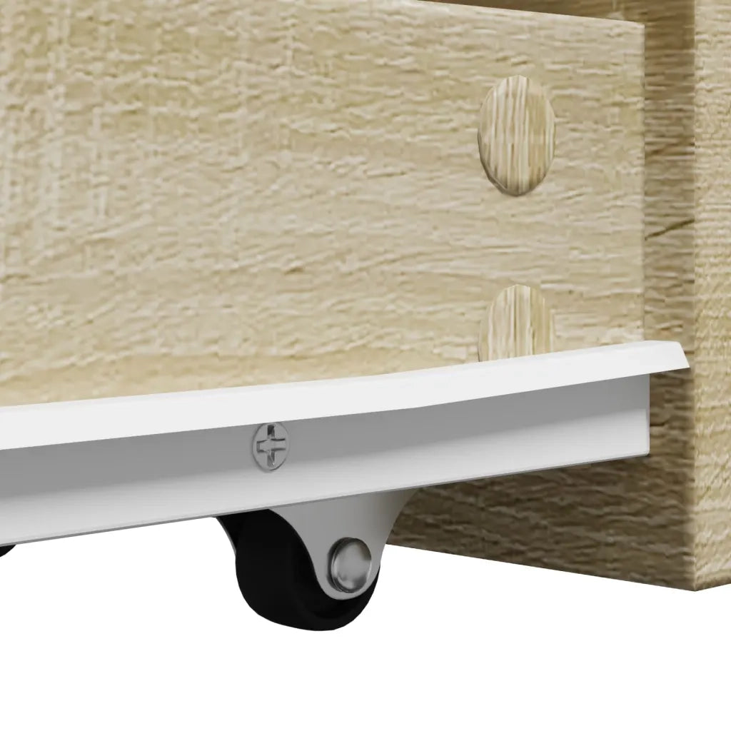 Armadietto da Bagno Stretto con Ruote Rovere Sonoma Truciolato
