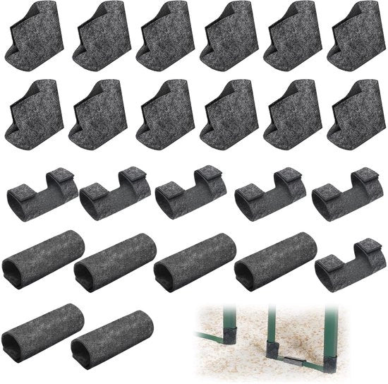Protezione per pavimenti in velluto - 24 pezzi - Assorbimento del rumore - Protezione per i piedi - Per gambe di tavolo - Duraturo - Grigio - Protezione per mobili