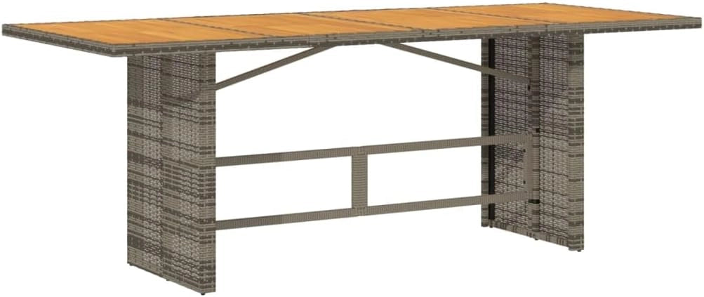 Set da pranzo giardino 7 pezzi e cuscini in rattan sintetico grigio, set tavolo e sedie da giardino, tavolo da terrazza all'aperto e sedie, set terrazza, mobili da giardino esterno - 3213512