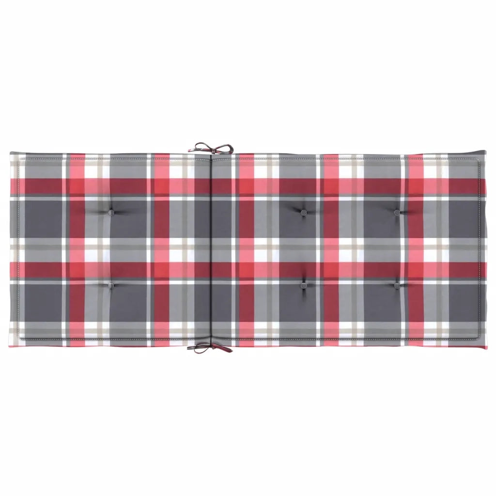 Cuscini per Sedie 4 pz Rossi a Quadri 120x50x3 cm in Tessuto 314126