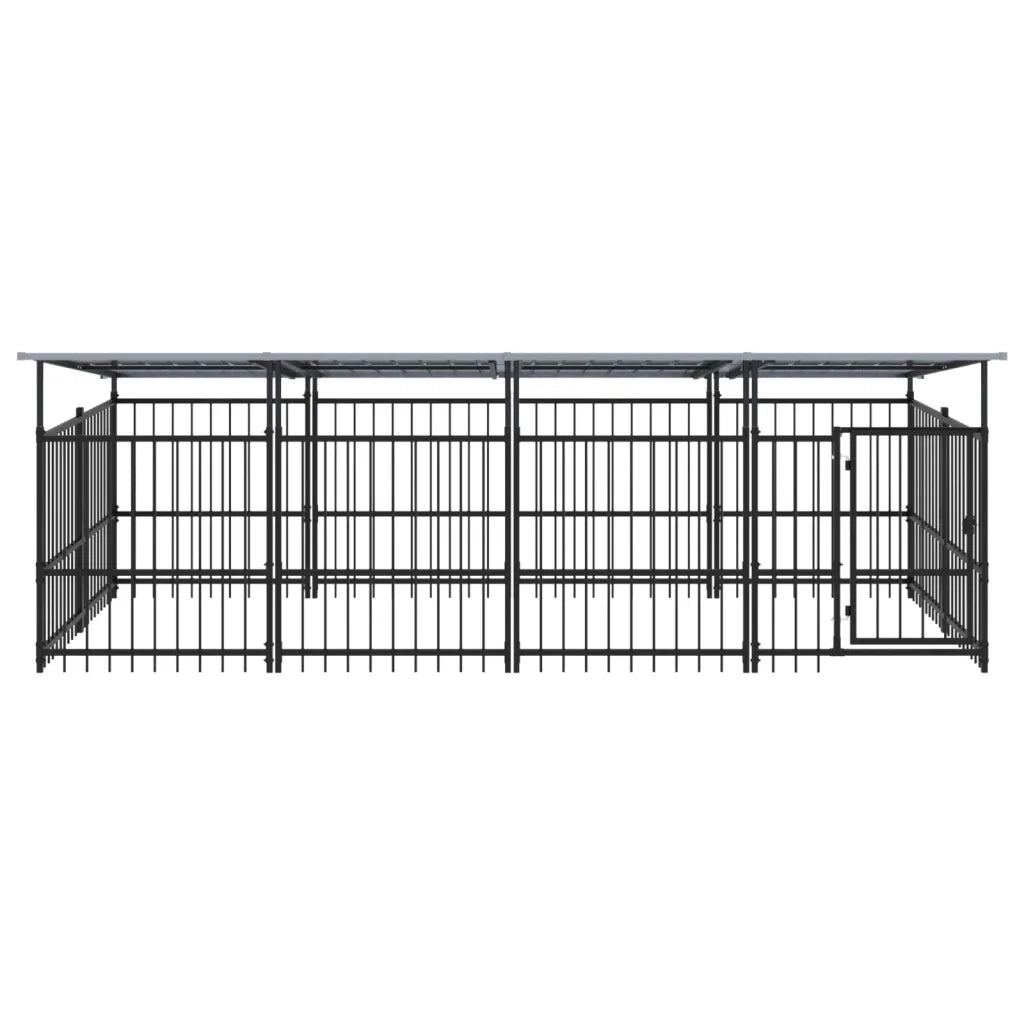 Gabbia per Cani da Esterno con Tetto in Acciaio 7,51 mÂ² cod mxl 44263