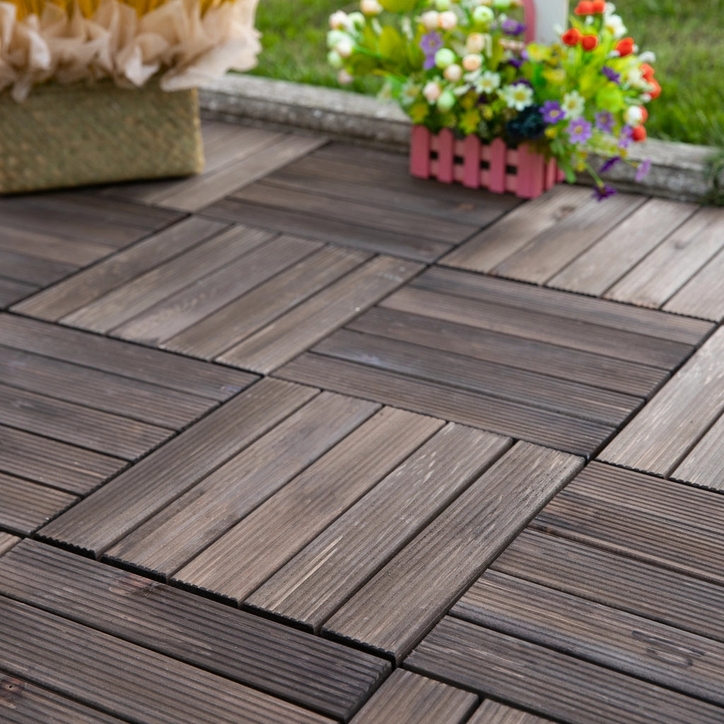 Pavimento in Legno per Esterni ¨C zephmum ¨C 27 Pezzi 30x30x2.5 cm