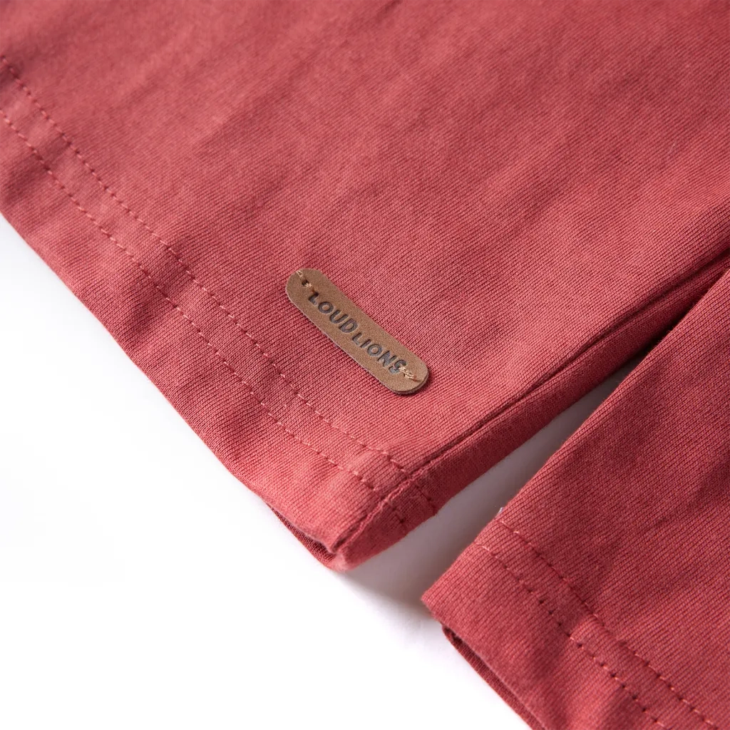 Maglietta per Bambini Maniche Lunghe Rosso Bruciato 116 13001