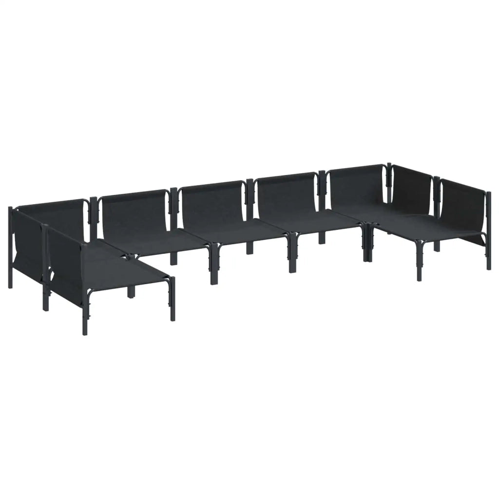 Set Divano da Giardino con cuscino 7 pcs Nero Acciaio 3378981