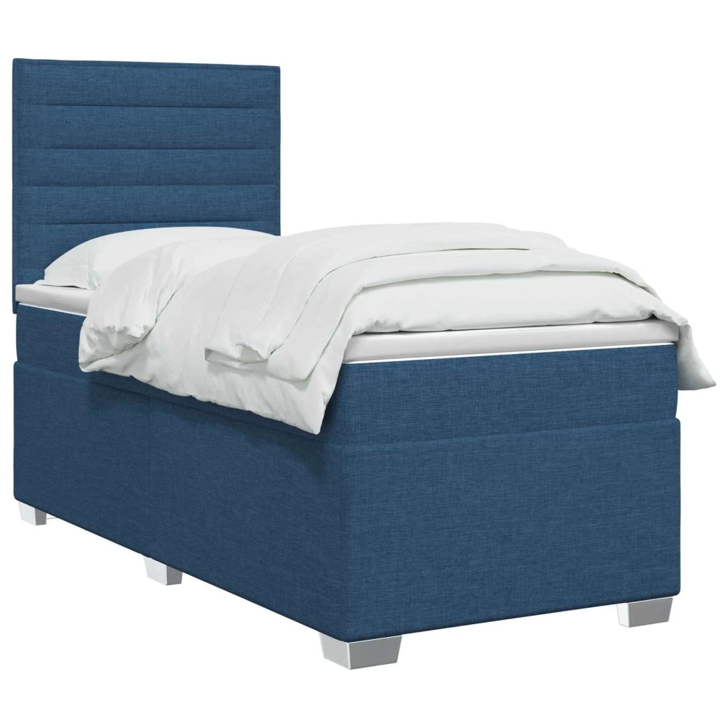 Letto box spring con materasso Blu 90 x 190 cm Tessuto 3453296