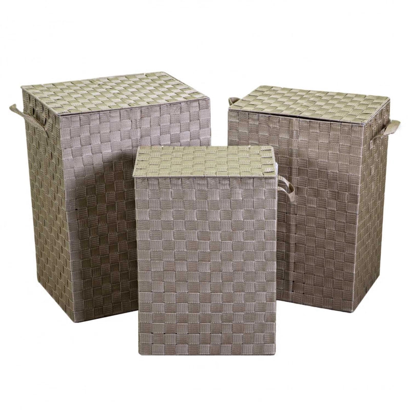 Cestone poliestere tortora foderato 1-3rettangolare cm 40x30x55