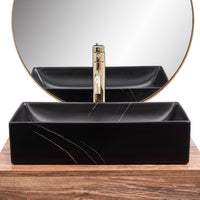 Lavabo Da Appoggio Rea Inga Black Marble Mat
