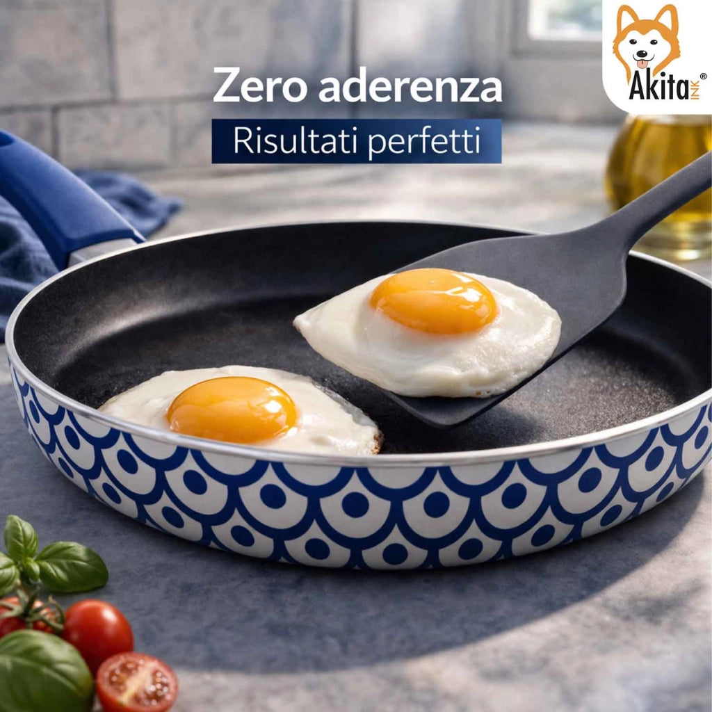 Akitaink Bis Padelle 24 28 cm Blu Decorate Linea Onde