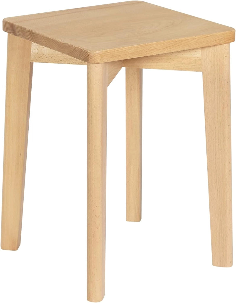 Sedie da Pranzo, Sedie in Legno Massiccio, Sgabelli Rettangolare, Sedie da Cucina, Legno Naturale, Portata Massima 120kg, 31x31x44,5cm, BH344ei-2
